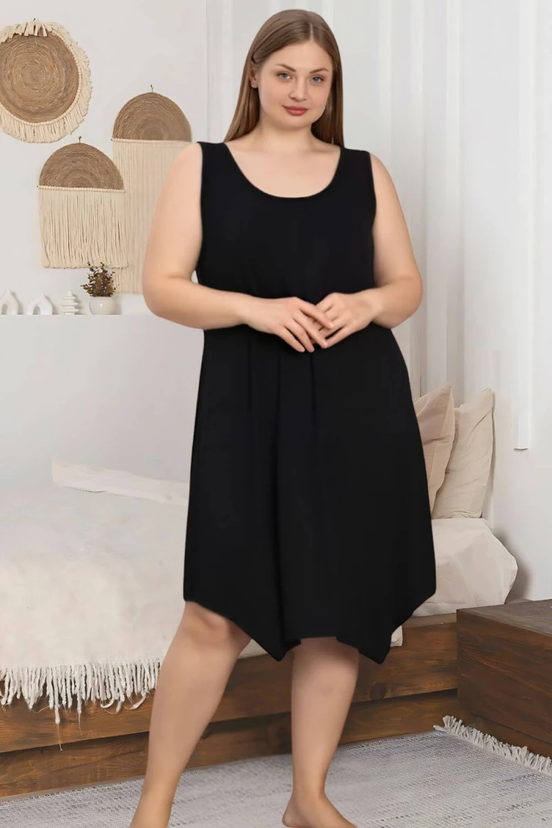 Νυχτικό αμάνικο homewear W5258 - ΜΑΥΡΟ