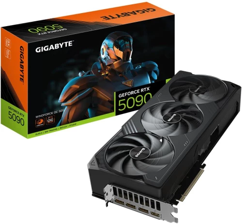 Graphics Card|GIGABYTE|NVIDIA GeForce RTX 5090|32 GB|GDDR7|512 bit|PCIE 5.0 16x|GPU 2467 MHz|Triple slot Fansink|1xHDMI|3xDisplayPort|GV-N5090WF3OC-32GD1.0