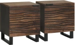 vidaXL Κομοδίνα 2 τεμ 40x33,5x46 cm Μασίφ ξύλο καρύδας