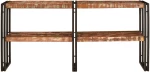 vidaXL Τραπέζι Κονσόλας 160x33x75 εκ Μασίφ Ξύλο Ανάκτηση