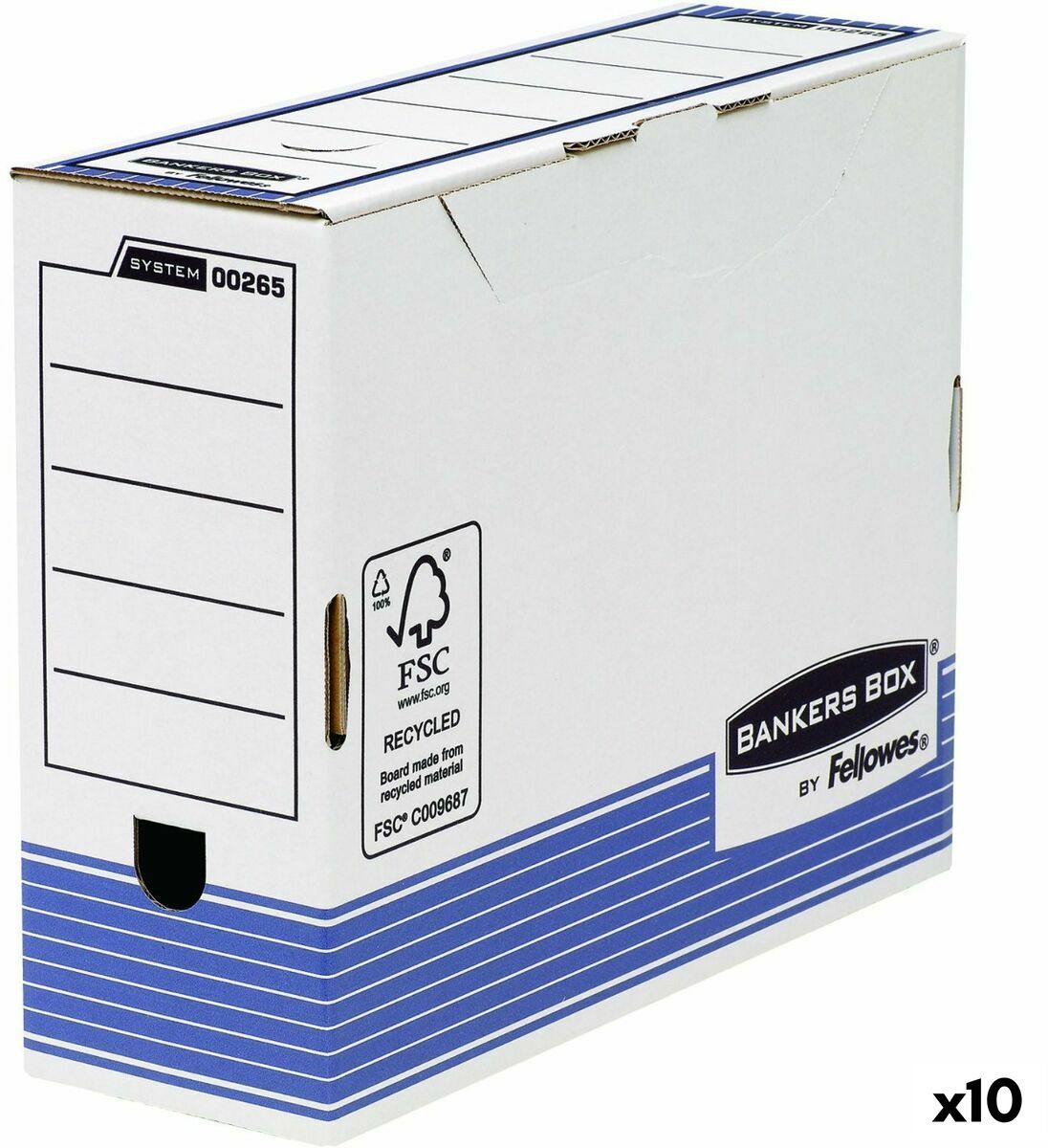 Πλαίσιο αρχείου Fellowes Μπλε Λευκό A4 100 mm (x10)