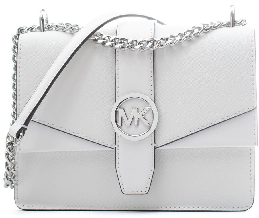 Τσάντα Ώμου Michael Kors Greenwich Λευκό 20 x 18 x 6 cm
