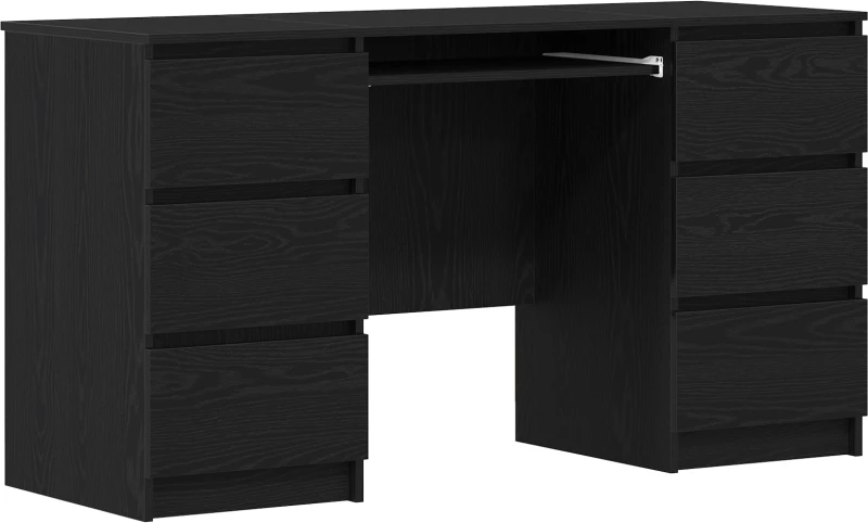 vidaXL Γραφεία 2 τεμάχια Μαύρο Δρύς 140x50x76 εκ Κατασκευασμένο ξύλο