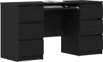 vidaXL Γραφεία 2 τεμάχια Μαύρο Δρύς 140x50x76 εκ Κατασκευασμένο ξύλο