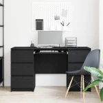 vidaXL Γραφεία 2 τεμάχια Μαύρο Δρύς 140x50x76 εκ Κατασκευασμένο ξύλο