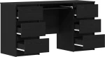 vidaXL Γραφεία 2 τεμάχια Μαύρο Δρύς 140x50x76 εκ Κατασκευασμένο ξύλο