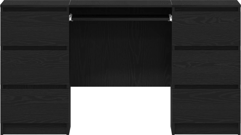 vidaXL Γραφεία 2 τεμάχια Μαύρο Δρύς 140x50x76 εκ Κατασκευασμένο ξύλο