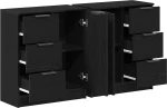 vidaXL Μπουφέδες 2 τμχ Μαύρο Δρυς 60x30x70 εκ Επεξεργασμένο ξύλο