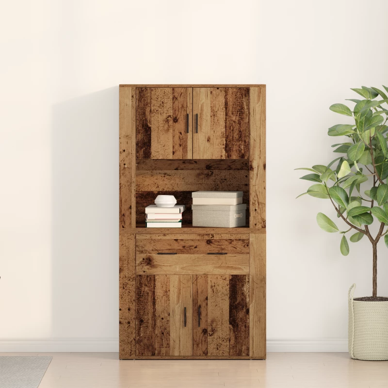 vidaXL Υψηλό ντουλάπι Παλαιού Ξύλου 80x33x150 cm Κατασκευασμένο Υλικό