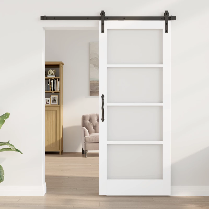 vidaXL Συρόμενη Πόρτα με Σετ Αξεσουάρ 'ORKDAL' Λευκή 83x202 cm