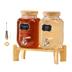VEVOR Drink Dispenser 3.8L Beverage Dispenser for Parties Glass with Stand 2PCS