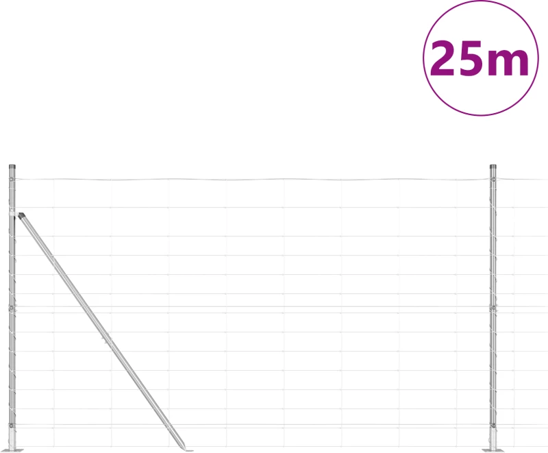 vidaXL Φράκτης Αγρού 1.4x25 μ Γαλβανισμένο Ατσάλι