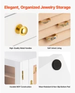 VEVOR Jewelry Box 360° Rotating Jewelry Organizer with 5 Spacious Drawers White