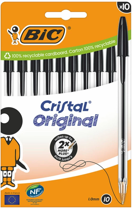 Μολύβι Bic Cristal Μαύρο (x10)