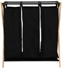 ESTIA ΚΑΛΑΘΙ ΑΠΛΥΤΩΝ BAMBOO ESSENTIALS 102lt 3 ΘΕΣΕΩΝ 68x40x76cm ΜΑΥΡΟ