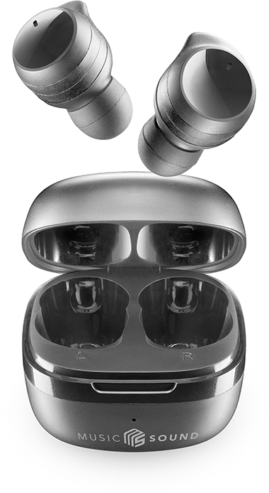 CELLULAR LINE 467868 Music Sound Flow Bluetooth Ακουστικά TWS με Θήκη Φόρτισης Μαύρα