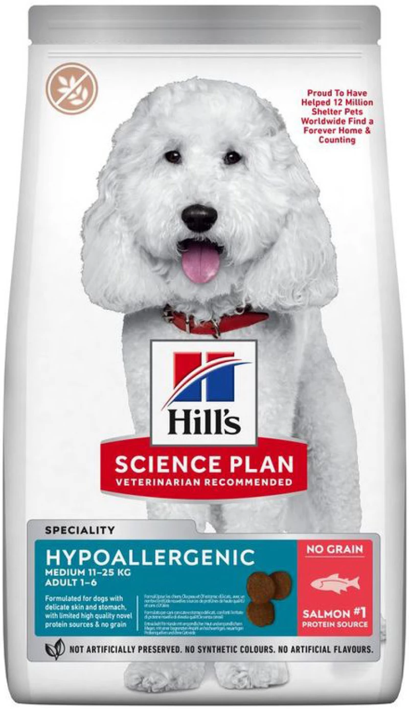 Hill's Science Plan No Grain Adult Hypoallergenic Medium για Σκύλους με Σολομό 2,5kg