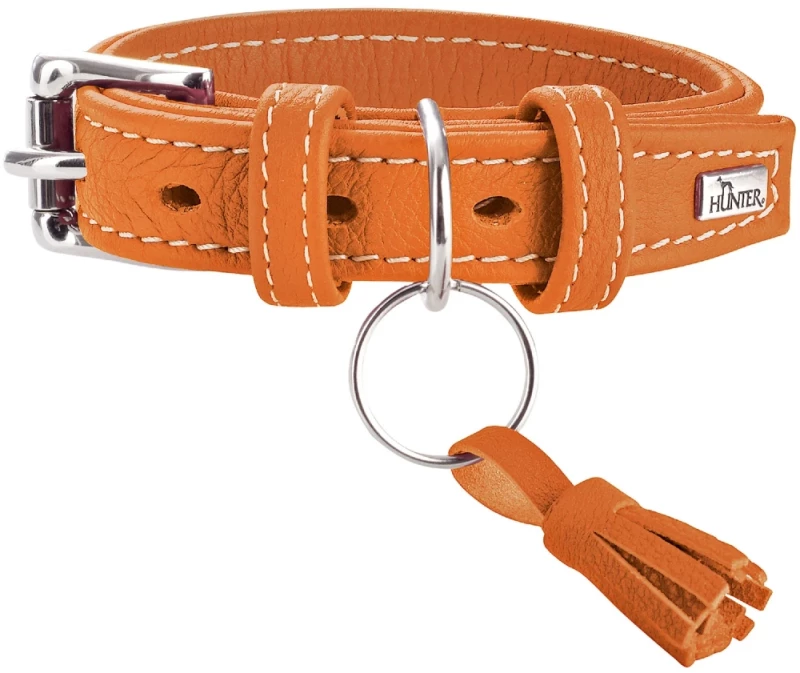 Περιλαίμιο Δερμάτινο Σκύλου Hunter Collar Cannes 45 S (2,8 x 29 - 37 cm) Πορτοκαλί