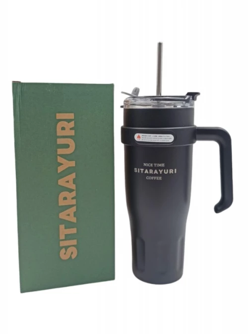 ΑΝΟΞΕΙΔΩΤΟ ΘΕΡΜΟΣ ΜΑΥΡΟ 1182ml ΜΕ ΑΝΟΞΕΙΔΩΤΟ ΚΑΛΑΜΑΚΙ ZF-007