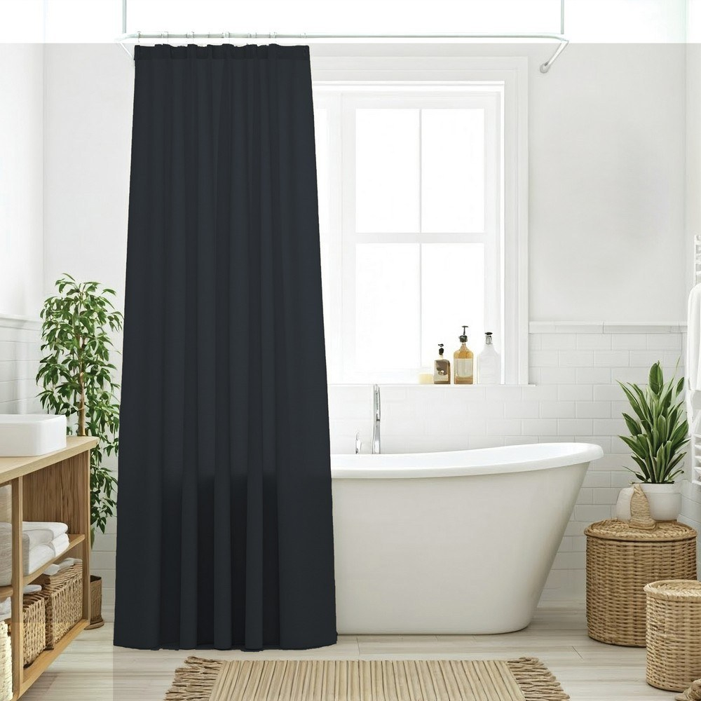 Κουρτίνα Μπάνιου 0809 Graphite Das Home 200Πx180Υ Πολυέστερ