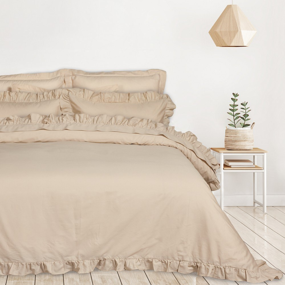 Παπλωματοθήκη Daily 3168 (Σετ 3τμχ) Taupe Das Home Queen Size 220x240cm 100% Βαμβάκι
