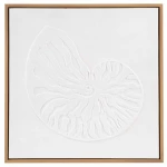 Πίνακας Καμβάς Χειροποίητος Nautilus AH-AX25100 40x40cm White Andrea House Square Καμβάς