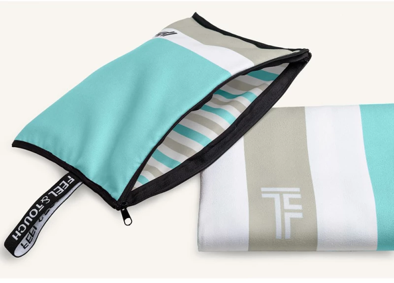 Πετσέτα Θαλάσσης Med 05 Με Νεσεσέρ (Σετ 2τμχ) Ciel Feel & Touch Beach 85x170cm Polyester-Polyamide
