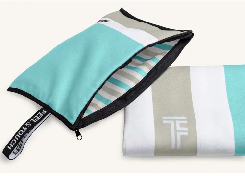 Πετσέτα Θαλάσσης Med 05 Με Νεσεσέρ (Σετ 2τμχ) Ciel Feel & Touch Beach 85x170cm Polyester-Polyamide