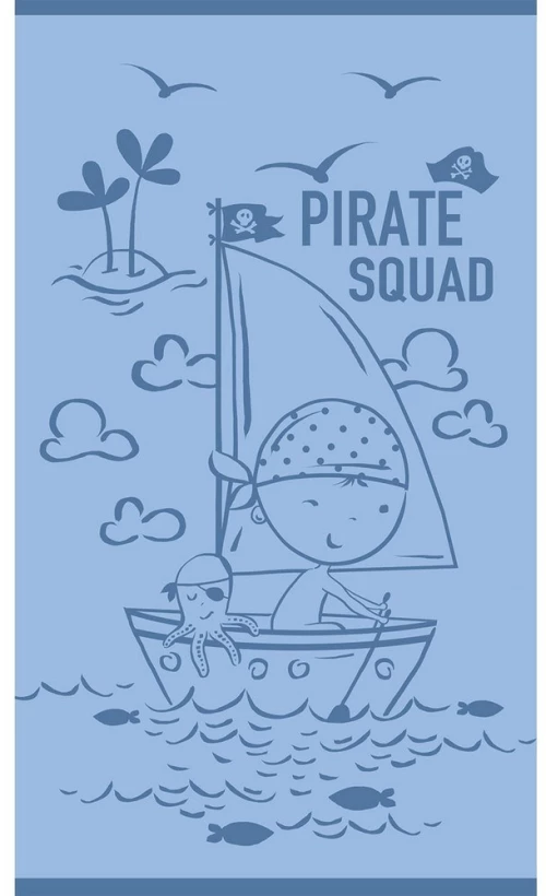 Πετσέτα Θαλάσσης Παιδική Pirate Squad Blue Melinen Beach 70x120cm 100% Βαμβάκι