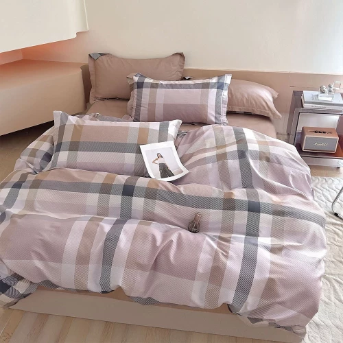 Παπλωματοθήκη Marshall (Σετ 3τμχ) Grey-Beige Ρυθμός Queen Size 220x250cm 100% Βαμβακοσατέν