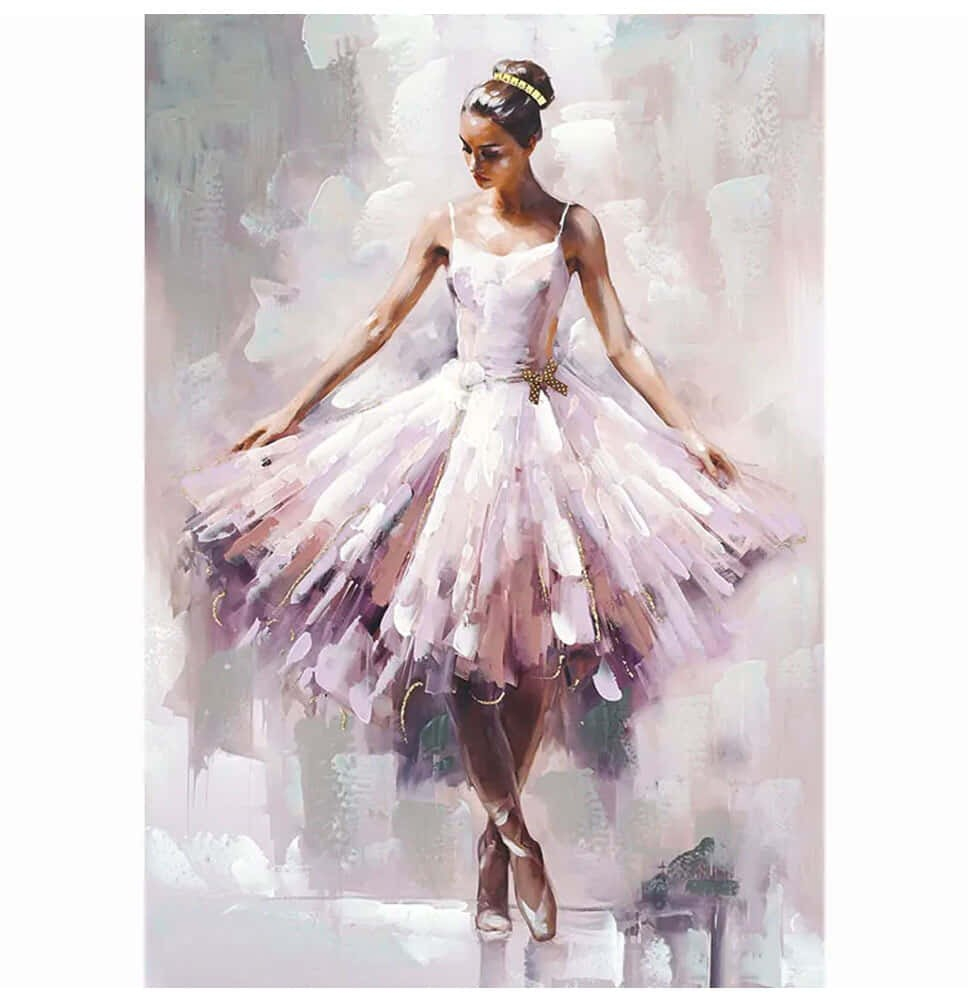 Πίνακας Καμβάς 3D Μπαλαρίνα Με Ροζ Φόρεμα 16-30095 70x100cm Multi Marhome Vertical Καμβάς