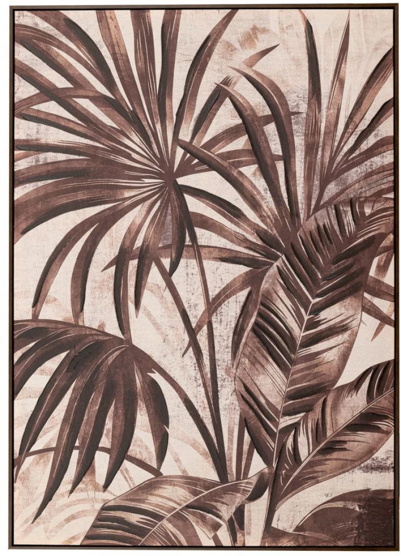 Πίνακας Με Φύλλα 89171 100x4.5x142cm Ecru-Brown Vertical Καμβάς