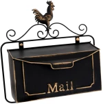 Γραμματοκιβώτιο Τοίχου 89146 33x33x13cm Black-Gold Μέταλλο