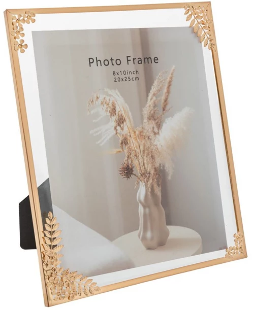 Κορνίζα Με Σχέδιο Λουλούδι 89381 20x25cm Gold Μέταλλο