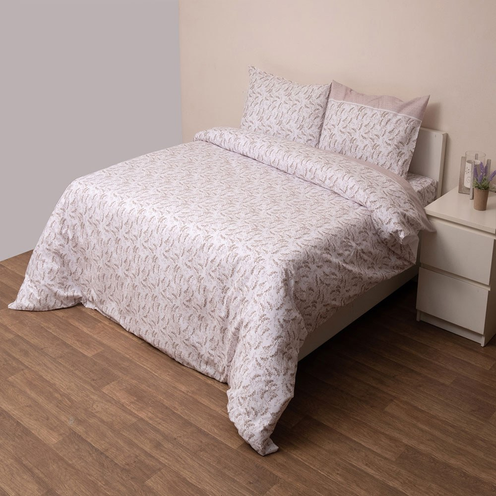 Σεντόνια Premium 5012 (Σετ 3τμχ) Beige Anna Riska  Semi-double 180x270cm 100% Βαμβάκι