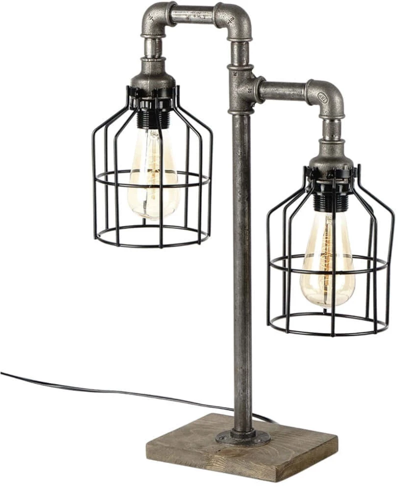 Φωτιστικό Επιτραπέζιο 791EVL1587 40x17x56cm 2xE27 Silver-Black Opviq