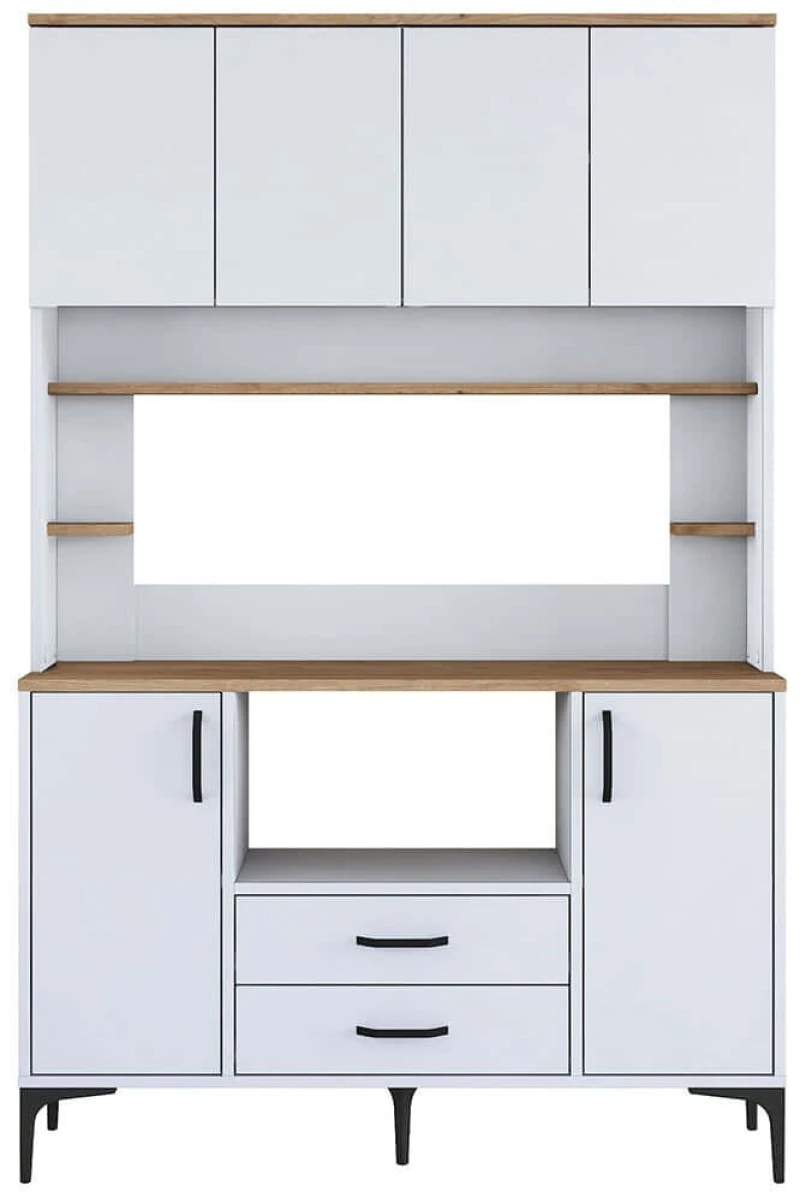 Ντουλάπι Κουζίνας 893RAN4959 120x40x184,2cm White-Oak Μοριοσανίδα, Μελαμίνη