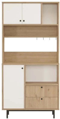 Ντουλάπι Κουζίνας 956LCS3561 88x35,5x180cm Oak-White Μοριοσανίδα, Μέταλλο