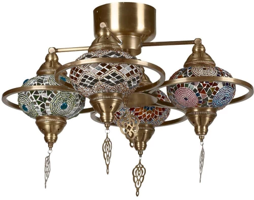 Φωτιστικό Οροφής - Πλαφονιέρα Yeni 846STL1738 Φ50x44cm 4xE27 40W Multi Opviq