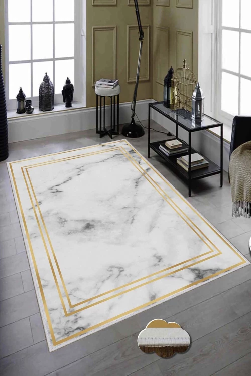 Χαλί Hmnt594 474HFT1127 Gold-White-Grey Conceptum Hypnose 50X80