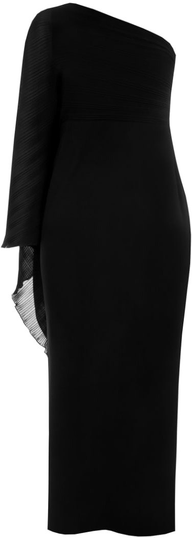 Μαύρο αμπιγιέ φόρεμα ένα μανίκι Plus Size Rinascimento - Μαύρο