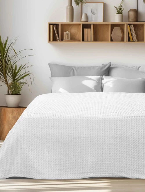 Κουβέρτα Πικέ PIKONA WHITE Λευκό Κουβέρτα Πικέ: 170 x 240 εκ. MADI