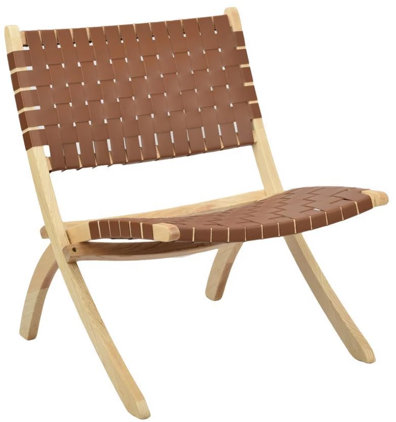 Πολυθρόνα Nextdeco Camel δέρμα και ξύλο Υ78x66x71εκ.