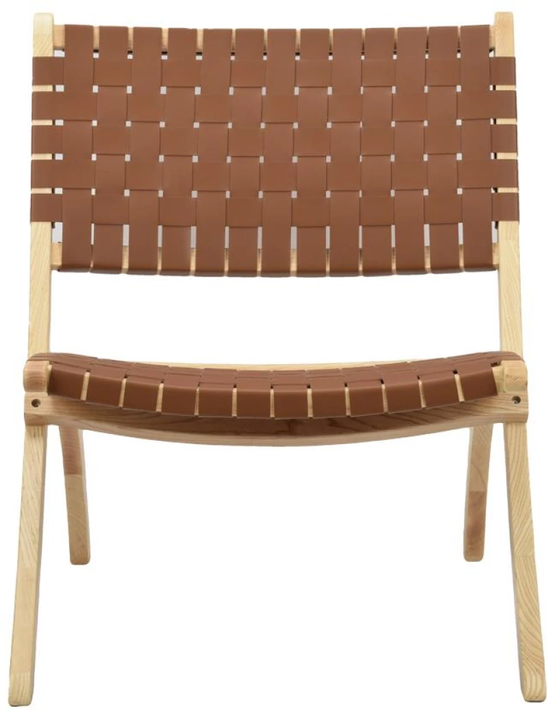 Πολυθρόνα Nextdeco Camel δέρμα και ξύλο Υ78x66x71εκ.