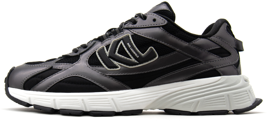 KARL LAGERFELD ORION SIDETRIM MIX LEATHER LOW TOP SNEAKERS MEN KARL LAGERFLED ΓΚΡΙ- ΜΑΥΡΟ (KL55525-470)