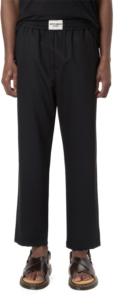JUST CAVALLI ELASTIC WAIST COMFORT FIT CROP PANTS MEN JUST CAVALLI ΜΑΥΡΟ (OAA125-PM125-N0491-899)
