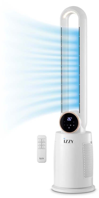 Izzy IZ-9046 Ανεμιστήρας Πύργος Bladeless 108εκ / 60W με Τηλεχειριστήριο Λευκός