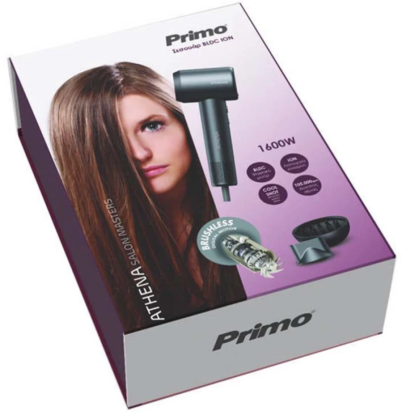 Primo PRHD-40503 Σεσουάρ 1600W BLDC Με λειτουργία ιονισμού