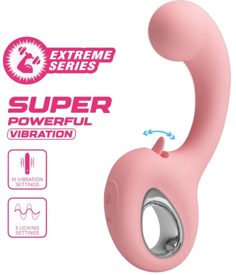 PRETTY LOVE - ERYNNYES G-SPOT VIBRATOR + CLITORIS STIMULATOR 10 VIBRATIONS PINK