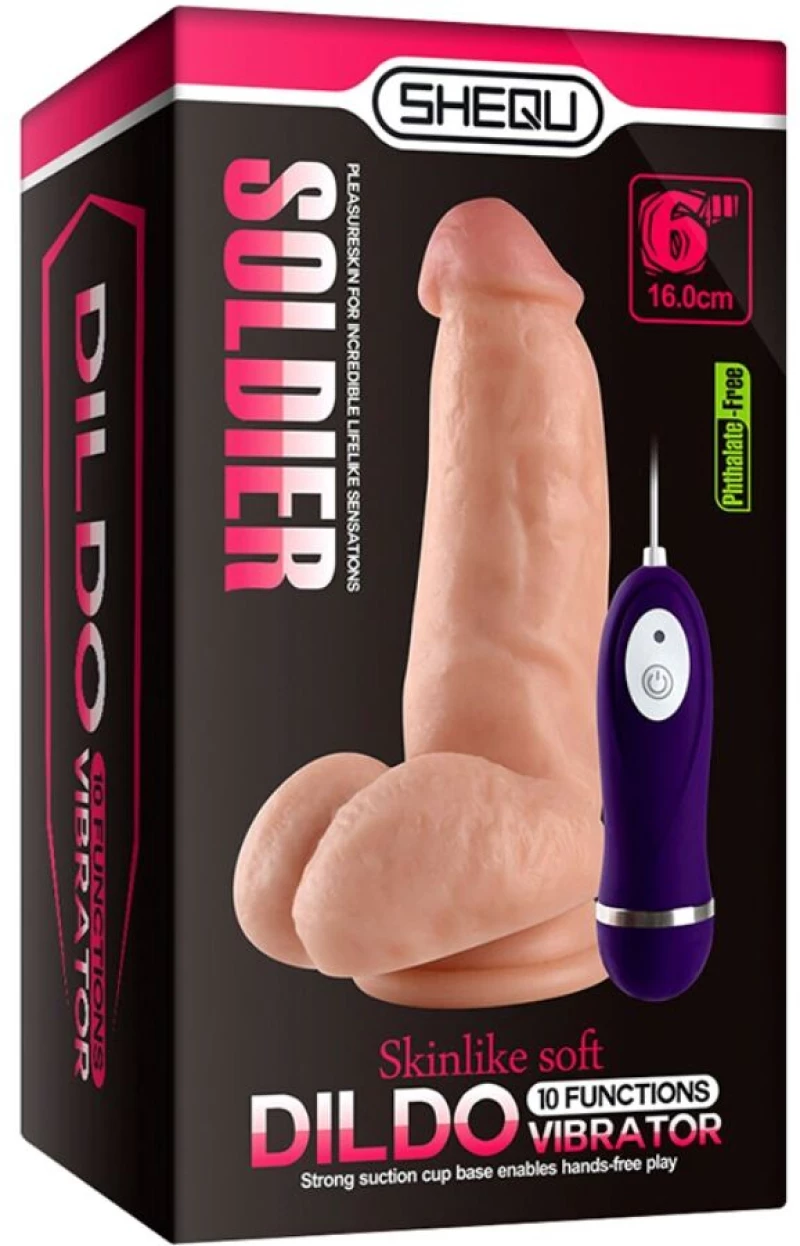 SHEQU - SOLDIER VIBRATOR DILDO WITH REMOTE CONTROL 16 CM
